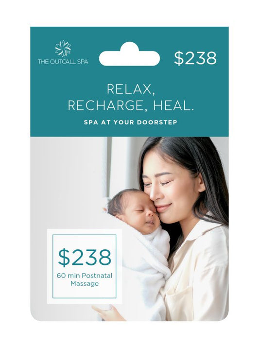 60 min Postnatal Massage Gift Card – $238